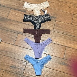 Victoria's Secret Lace and Print Panties Set